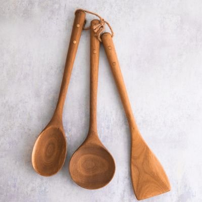 Rustic Wooden Spoon & Spatula Set